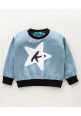Tiara Full Sleeves Letter K Printed Sweatshirt With Joggers - Light Blue
