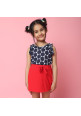 Tiara Girl's Summer Ruffle Top With Bow Skorts - Red