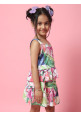 Tiara Girl's Printed Summer Ruffle Skirt Set-Pink