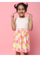 Tiara Girl's Printed Summer Ribbed Top Dress-Pink
