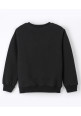 Tiara Full Sleeves Crystal Embellished Brushed Fleece Sweatshirt - Black