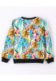 Tiara Full Sleeves Floral Crayon Printed Fleece Sweatshirt - Multi Colour
