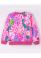 Tiara Full Sleeves Forest Floral & Leaf Printed Fleece Sweatshirt - Pink