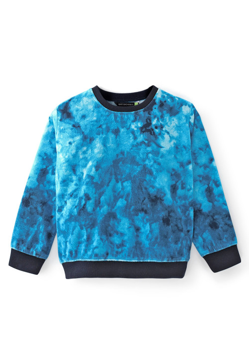 Tiara Full Sleeves Tie Dye Effect Sweatshirt - Blue