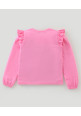 Tiara Full Sleeves Frill Detailed Unicorn Sequin Embellished Single Jersey Tee With Pants - Pink