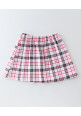 Tiara Cotton Sleeveless Solid Top With Checked Skirt - Red