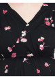 Tiara maternity pink rose on black maxi dress