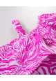 Tiara Girl's Printed Summer Ruffle Top with Bermuda Skort-Pink