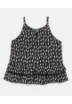 Tiara Girl's Summer Ruffle Top And Palazzo Set - Black