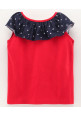 Tiara Sleeveless Solid Ruffle Top With Short - Red