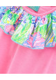 Tiara Sleeveless Solid Ruffle Top With Shorts - Pink