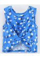 Tiara Sleeveless Floral Print Top With Shorts - Blue