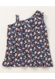 Tiara Single Shoulder Cap Sleeves All Over Floral Printed Ruffle Top With Solid Short - Blue & Red