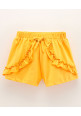 Tiara Cold Shoulder Half Sleeves Citrus Printed Top & Frill Detailing Shorts Set - Yellow