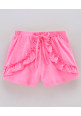Tiara Cold Shoulder Half Sleeves Floral Printed Top & Frill Detailing Shorts Set - Pink