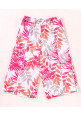 Tiara Girl's Printed Summer Ruffle top with front slit pants-Pink