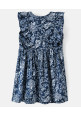 Tiara Girl's Printed Casual Dress -Blue