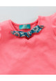 Tiara Short Sleeves Top With Floral Print Shorts - Peach
