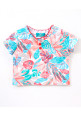 Tiara Girl's Printed Summer Snug top with Bermuda skort -Red