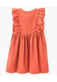 Tiara Girl's Printed Casual Dress - Orange